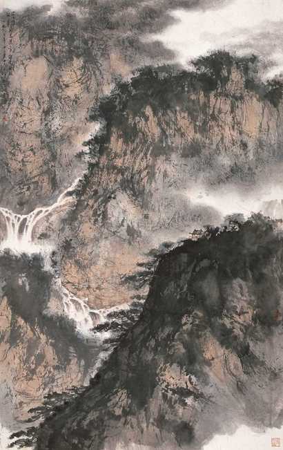 傅抱石 1963年作 山水 镜心